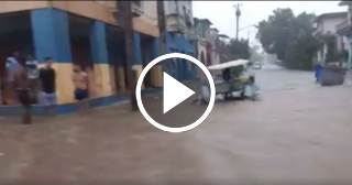 Inundaciones por fuertes lluvias en La Habana