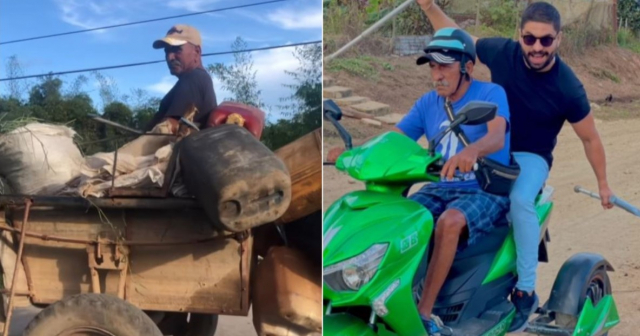 Alejandro Cuervo regala moto eléctrica a su papá con esclerosis múltiple