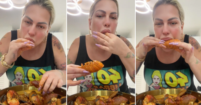 "Esto lo hacen muchos pero el cubano me criticará": La Diosa comparte vídeo comiendo langosta con las manos
