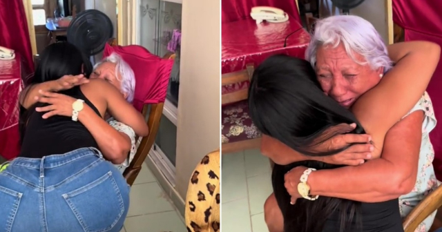 Conmovedor abrazo de una joven a su abuela en Cuba después de cinco años: "Ella no me conocía"