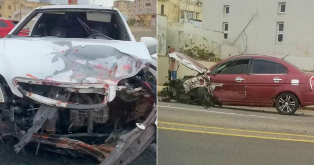 Aparatoso choque de dos autos en el malecón de La Habana