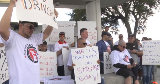 Conductores de Uber, Lyft y repartidores hicieron huelga en Miami en San Valentín
