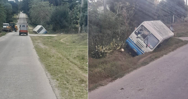 Ómnibus cae por la cuneta de una carretera en Holguín dejando a una menor herida