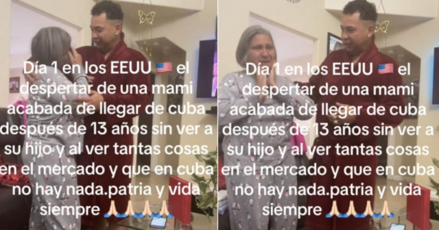 Madre cubana despierta llorando tras su primer día en Estados Unidos: "Ay Dios mío cómo hay cosas"