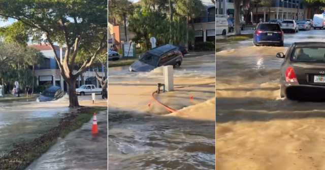 Reportan inundación por rotura de conducto de agua en Miami Lakes