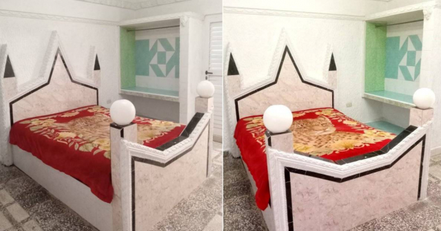 Albañil cubano fabrica una cama de mampostería: "Al menos no le cae comején"