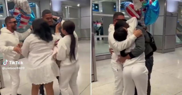 Emotiva bienvenida a un cubano en Estados Unidos: "Gracias mi Dios, al fin juntos"