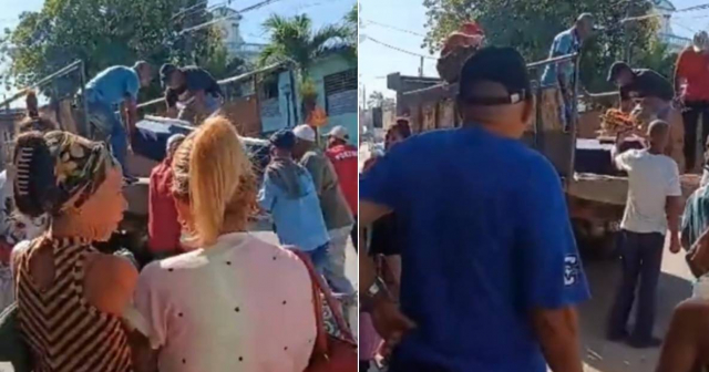 Transportan ataúd en un camión por falta de carro fúnebre en Santiago de Cuba