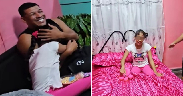 Emotivo: Limay Blanco hace entrega de una vivienda a "la niña rosada"