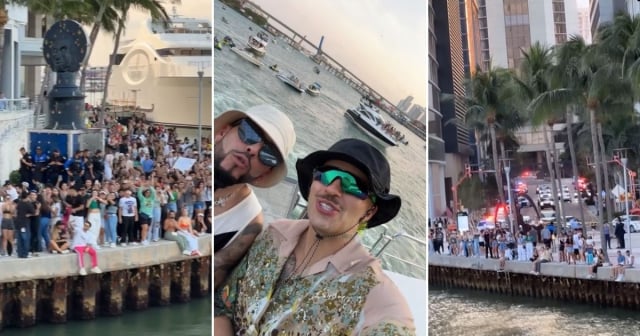 Caos en Brickell por concierto de Feid y Yandel en aguas de Miami: La policía tuvo que detener la actuación