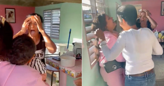 Cubana viaja sin avisar a la isla y sorprende a su familia en el cumpleaños de su sobrino
