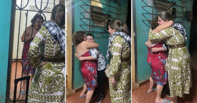 Emotiva reacción de una abuela cubana al reencontrarse por sorpresa con su nieto en la isla después de 5 años