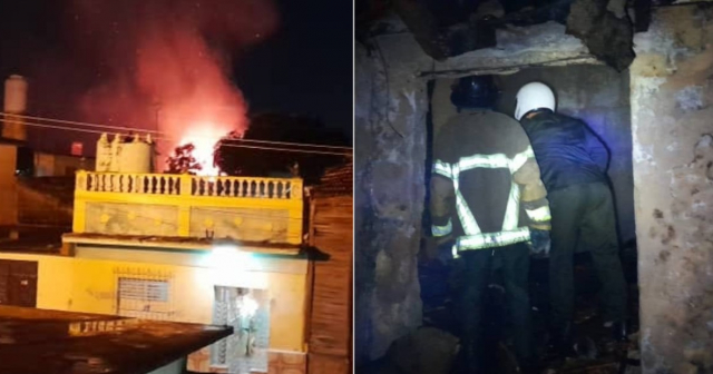 Voraz incendio en una vivienda en Matanzas deja una persona herida 