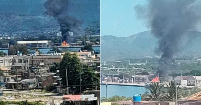 Incendio en las inmediaciones del puerto de Santiago de Cuba 