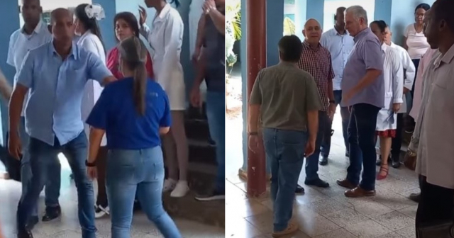 Enorme despliegue de seguridad por visita de Díaz-Canel a hospital en Matanzas no se libra de errores