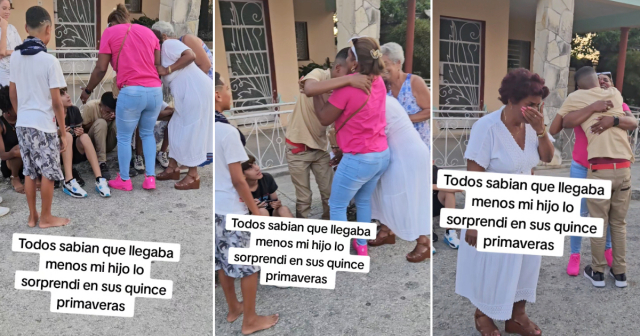 Conmovedor reencuentro: Madre sorprende a su hijo en Cuba por su 15 cumpleaños