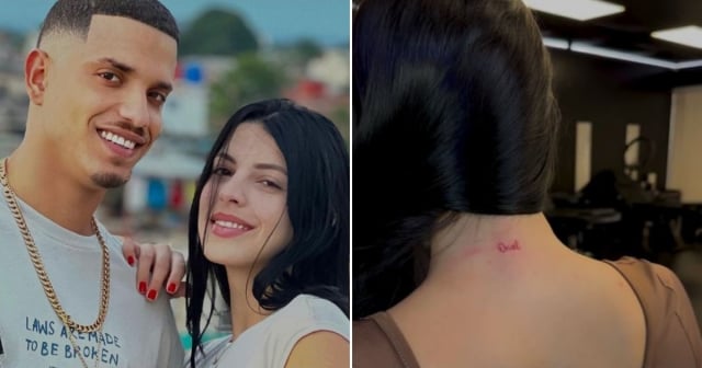 ¡Tatuaje de regalo! Esposa de Oniel Bebeshito lo sorprende tatuándose su nombre por su cumpleaños