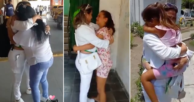 Cubana se reencuentra en la isla con su madre y sus hijas tras casi dos años separadas