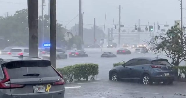 Partes bajas de Miami inundadas tras fuertes lluvias