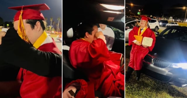 Padre cubano sorprende a su hijo con un auto por su graduación en Tampa