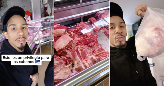 Cubano en Uruguay muestra "la cantidad de carne de todos tipos" que hay en una carnicería