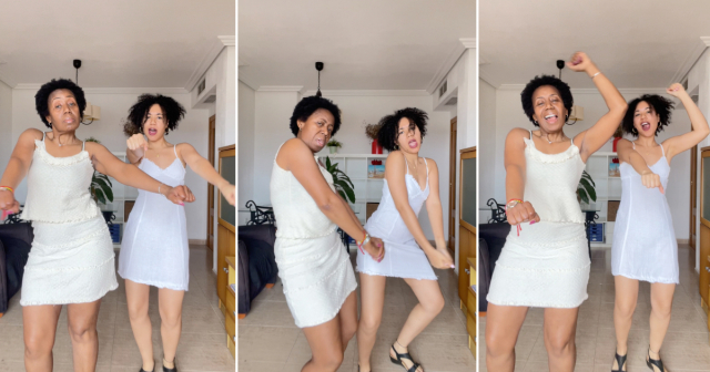 Madre cubana se roba el show bailando el 'caballito challenge' con su hija