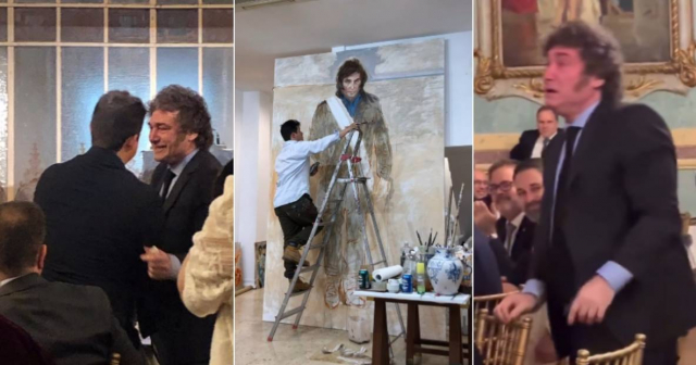 Artista cubano en España dedica obra al presidente argentino Javier Milei