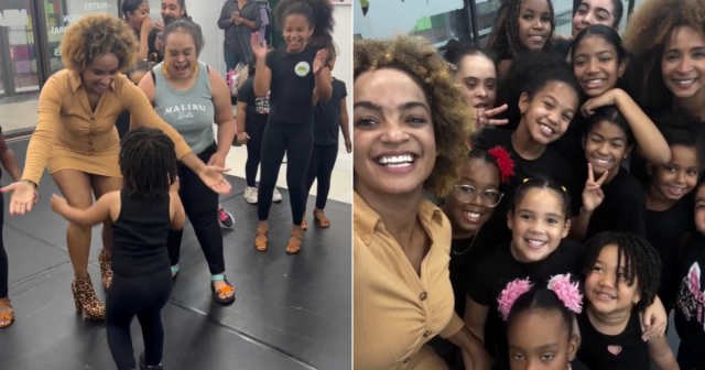 Seidy La Niña sorprende a niños de academia de baile de Miami