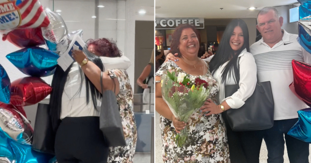 "10 largos años esperando este abrazo": Cubana recibe a su madre en Estados Unidos