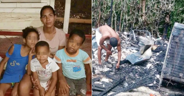 Piden ayuda para familia con tres niños que perdió todo en incendio de vivienda en Santiago de Cuba 