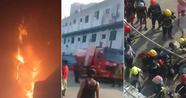 Cortocircuito provoca incendio en edificio de albergados en La Habana