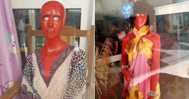 Maniquíes rojos en tienda de Camagüey desatan burlas en redes 