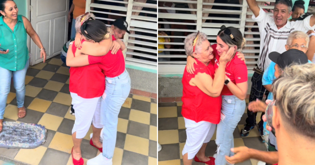 Cubana viaja a la isla y sorprende a su abuela en su cumpleaños