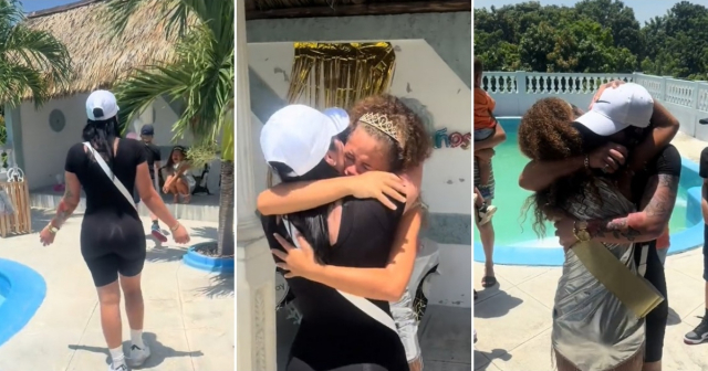 ¡El mejor regalo! Cubana llega de sorpresa a la isla por el 15 cumpleaños de su hermana