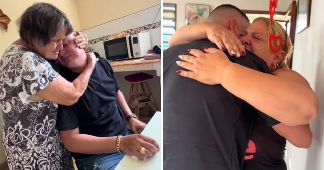 Cubano se reencuentra con su familia en visita sorpresa a la isla