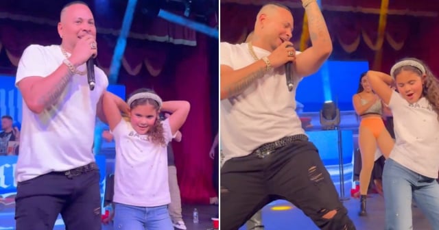 ¡Dando cintura como su papá! Hija de Jacob Forever se desata bailando con él en la tarima