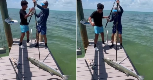 Niños cubanos disfrutan pescando en los Cayos de Florida 