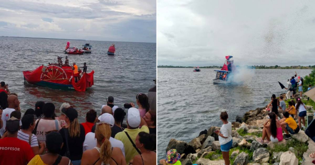 Cubanos celebran Carnaval acuático de Caibarién en medio de apagones