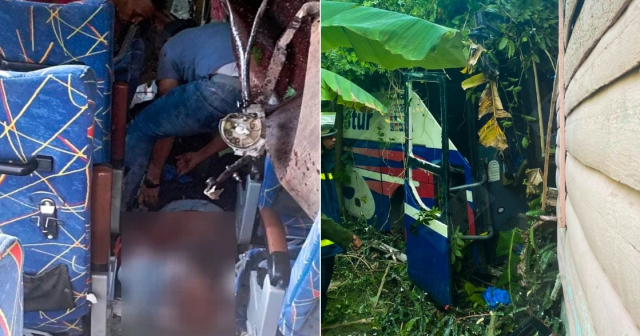 Revelan imágenes del rescate del chofer del ómnibus accidentado en Santiago de Cuba