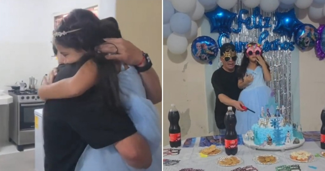 Padre cubano llega de sorpresa al cumpleaños de su hija en Cuba: Así fue su reencuentro