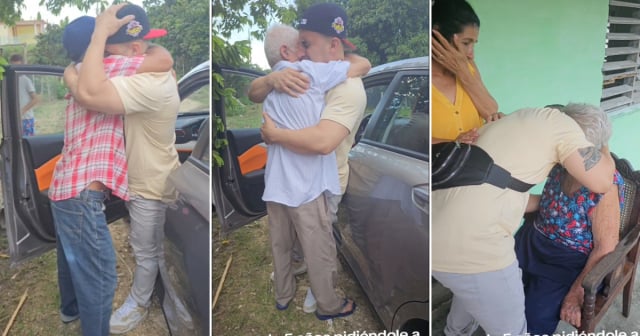 Cubano se reencuentra con sus abuelos en la isla tras "más de 5 años pidiéndole a Dios poder volverlos a ver"