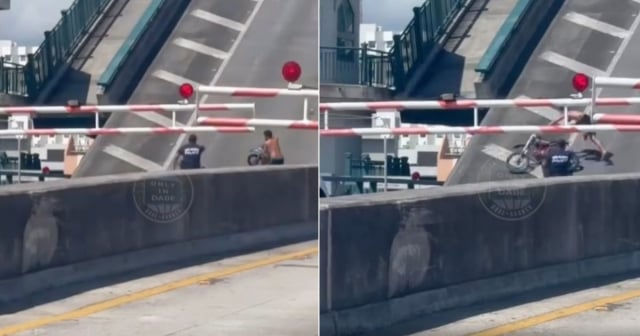 VIRAL: Hombre salta al río Miami para evitar ser detenido por la policía