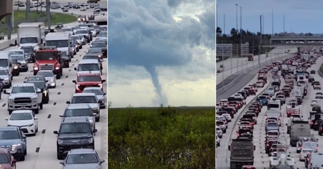 Caos en las carreteras de Florida: Atascos y tornado previo a la llegada del huracán Milton