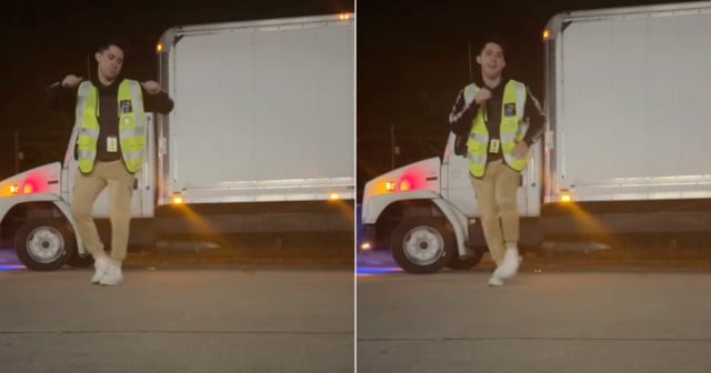 "El cubano la forma donde quiera": Camionero cubano en USA se hace viral bailando en plena calle