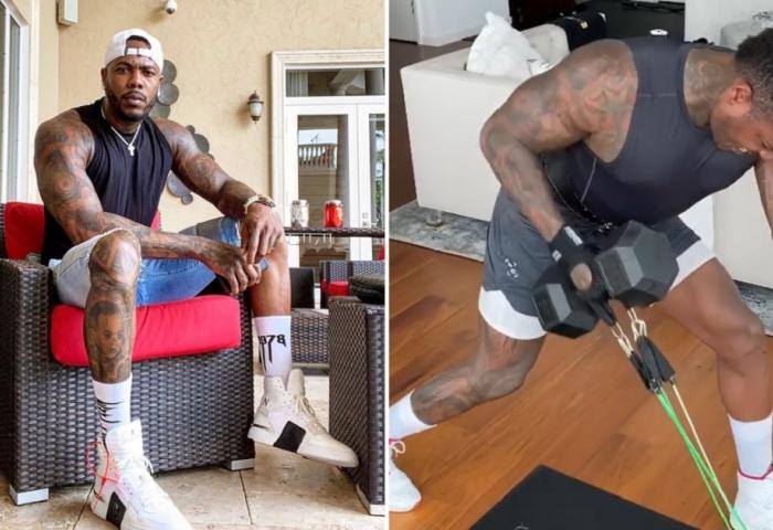 El pelotero cubano Aroldis Chapman sigue entrenando pese a haber