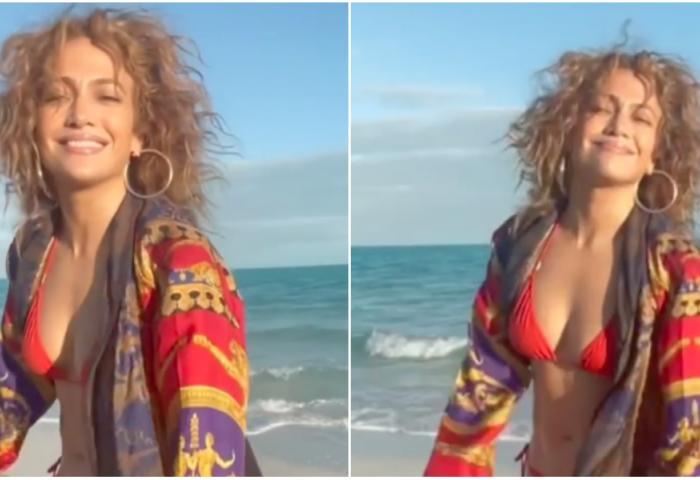 Con un sexy bikini rojo: Jennifer Lopez recibe el Año Nuevo al natural en  la playa