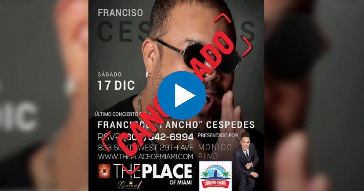 Cancelado el concierto de Pancho Céspedes en The Place, Miami © AmericaTV