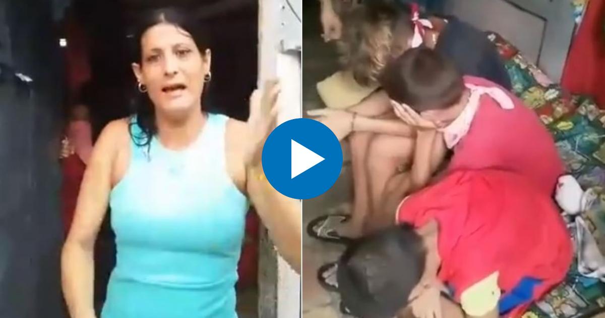 Daimaris Valdivia, madre cubana que denuncia su situación (i) e Hijos de Daimaris Valdivia (d) © Collage Captura de Facebook/Rafael Leyva Leyva