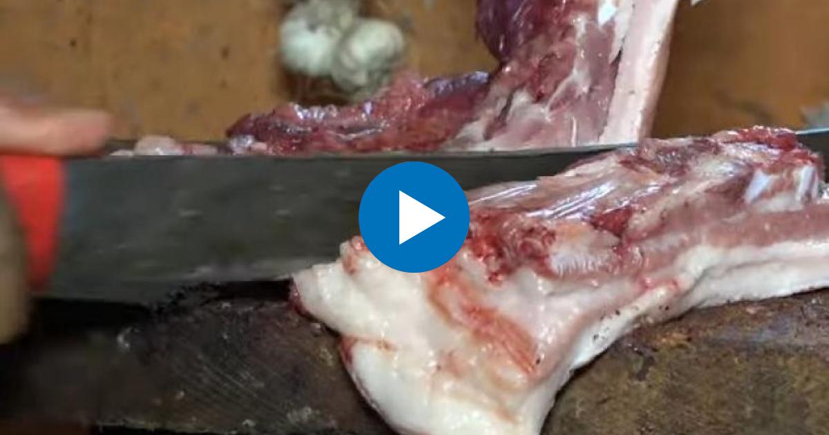 Carne de cerdo © Captura de video de YouTube de CubaNet