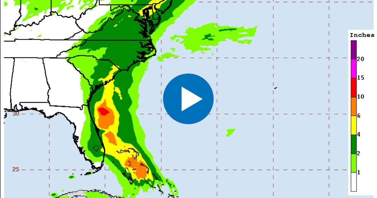 Pronóstico de lluvias asociado a Isaías en Florida © HNC / NOAA